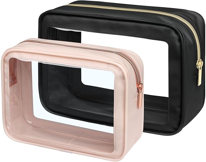 PACKISM Clear Makeup Bag - TSA Approved Toiletry Bag for Carry-on & Checked Luggage, Water Resistant Car Storage Organizer with Reinforced Seams