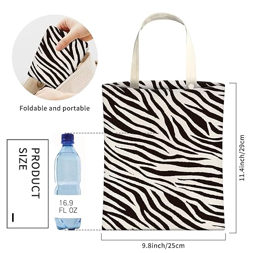 Cute Car Trash Can, Hanging Canvas Car Back Seat Organizer and Storage Bag, Funny Car Trash Bag For Travelling, Outdoor Cute Black White Zebra