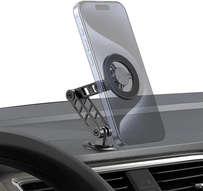 Magnetic Phone Holder for Car, Fits for Magsafe Car Mount 1080° Rotation and Foldable Strong Magnets Car Phone Holder for iPhone 16 15 14 13 12 Pro Max Car Accessories