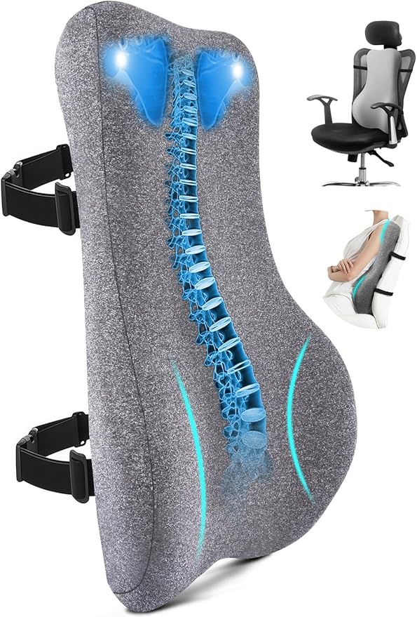 24'' Tall Back Support Pillow Fully Support Entire Back and Shoulder for Pain Relief and Comfort, Memory Foam Back Cushion for Back Rest, Ideal for Executive Office Chair, Computer & Gaming Chair