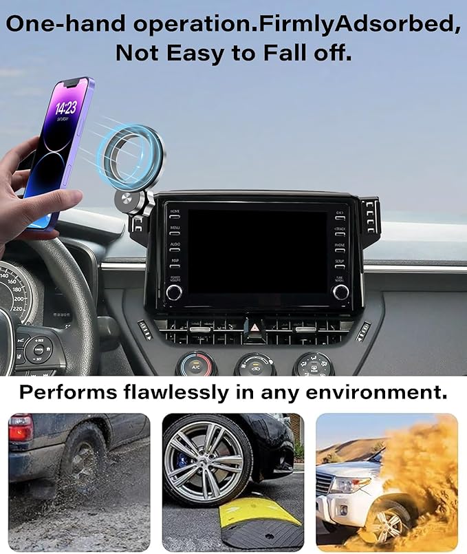 Car Phone Holder for Toyota Corolla 2020-2026/Corolla Cross 2022-2026 Accessories Apply to 8 Inch Touch Screen Fixed Clip Magnetic Cell Phone Mount Hands-Free 360 Degree Rotation