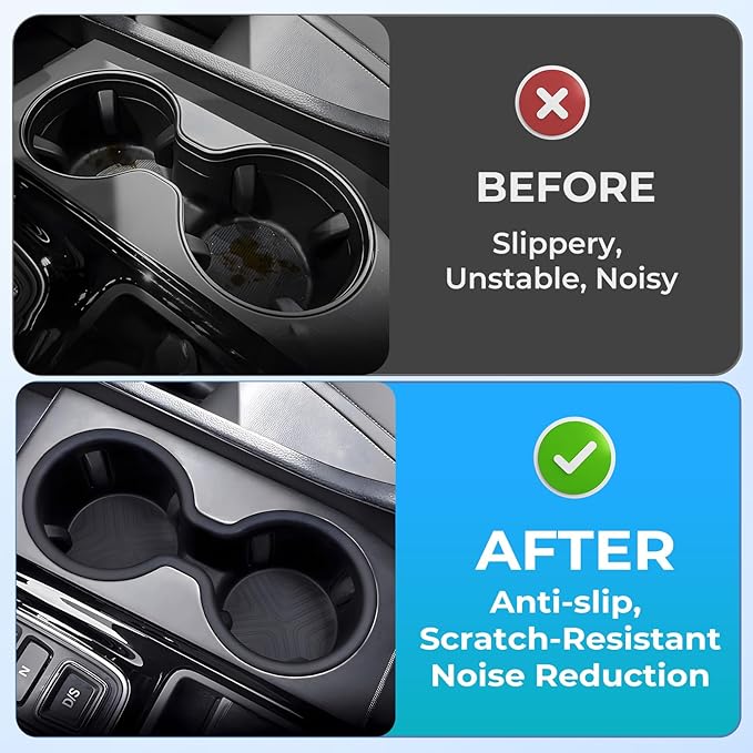 Car Center Console Cup Holder Inserts for Honda Pilot 2023-2026 & Passport/Ridgeline 2024-2026, TPE Interior Accessories Cup Holder Protector for 23-25 Pilot & 24-26 Passport/Ridgeline, Black