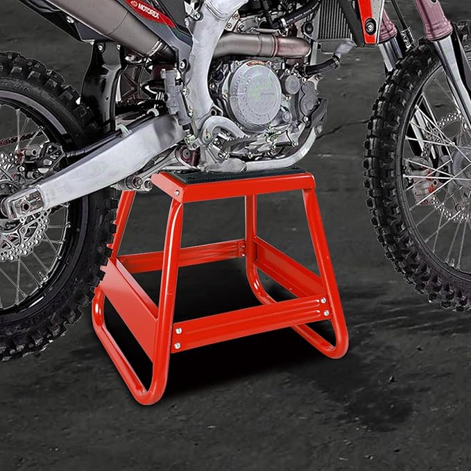 Big RED Motorcycle Stand Lift Dirt Bike Stand, 1000LBS Capacity Universal Detachable Maintenance Motorcycle Stand, Fit for Kawasaki Honda Yamaha