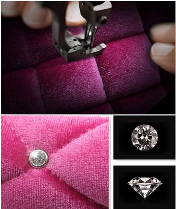 Bling Bling Car Armrest Cover Auto Center Console Protective Cover Luster Crystal Rhinestone Car Arm Rest Cushion Pad Car Interior Accessory (Pink 2)