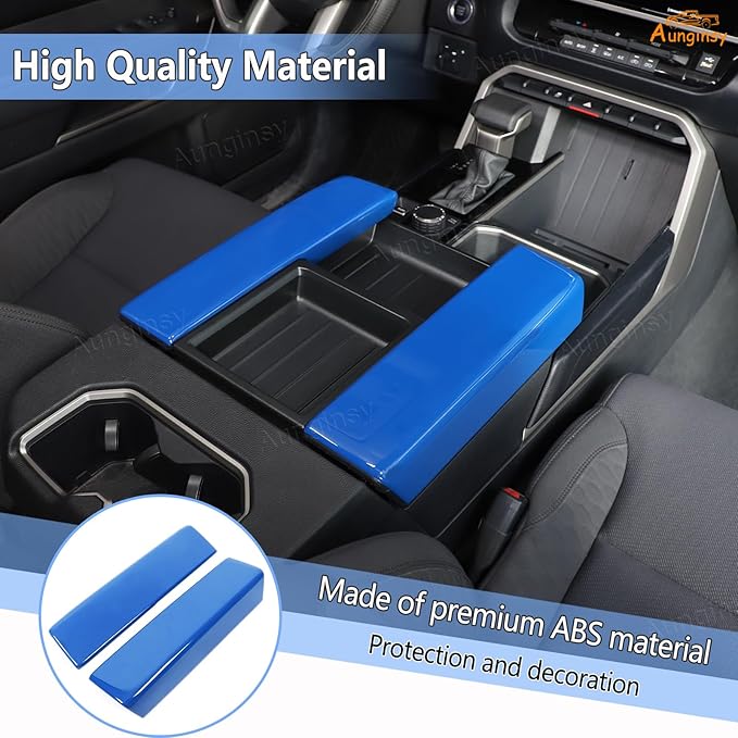 Car Center Console Armrest Protector Cover Compatible with Toyota Tundra 2022+ & Sequoia 2023+, Central Armrest Seat Storage Box Cover Cushion Lid Protector Pad Waterproof Anti-Scratch ABS Accessories