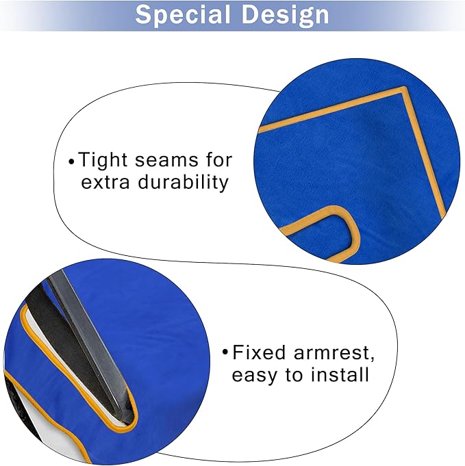 Golf Cart Seat Covers, Breathable Golf Cart Seat Towel Blanket, Keeps Seats Dry & Comfortable in All Weather, Universal 51"x30" for EZGO, Yamaha, Club Car and More 2/4-seats Cart, Blue