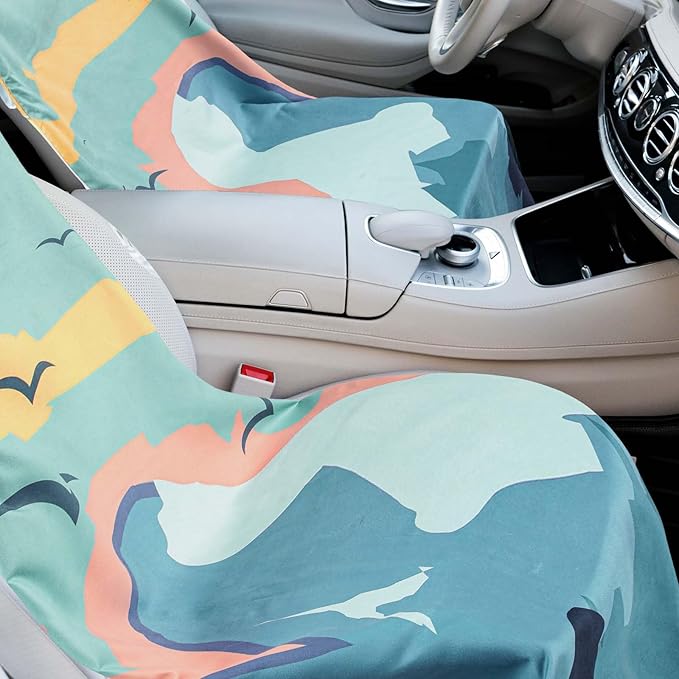 Car Seat Towel Covers with Storage Bag Seat Post Workout Sweat Cover Washable Non Slip for Car Towel for Dog Pet Workout Outdoor Sport Activities(Sasquatch)