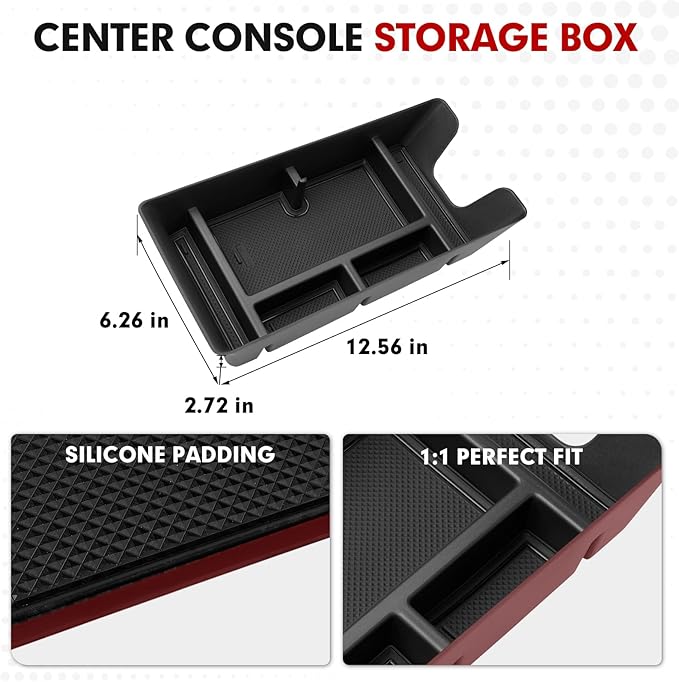 Autorder Center Console Organizer for 2025-2026 Toyota Camry Accessories Armrest Storage Box Secondary Insert Tray with Anti-Slip Mat