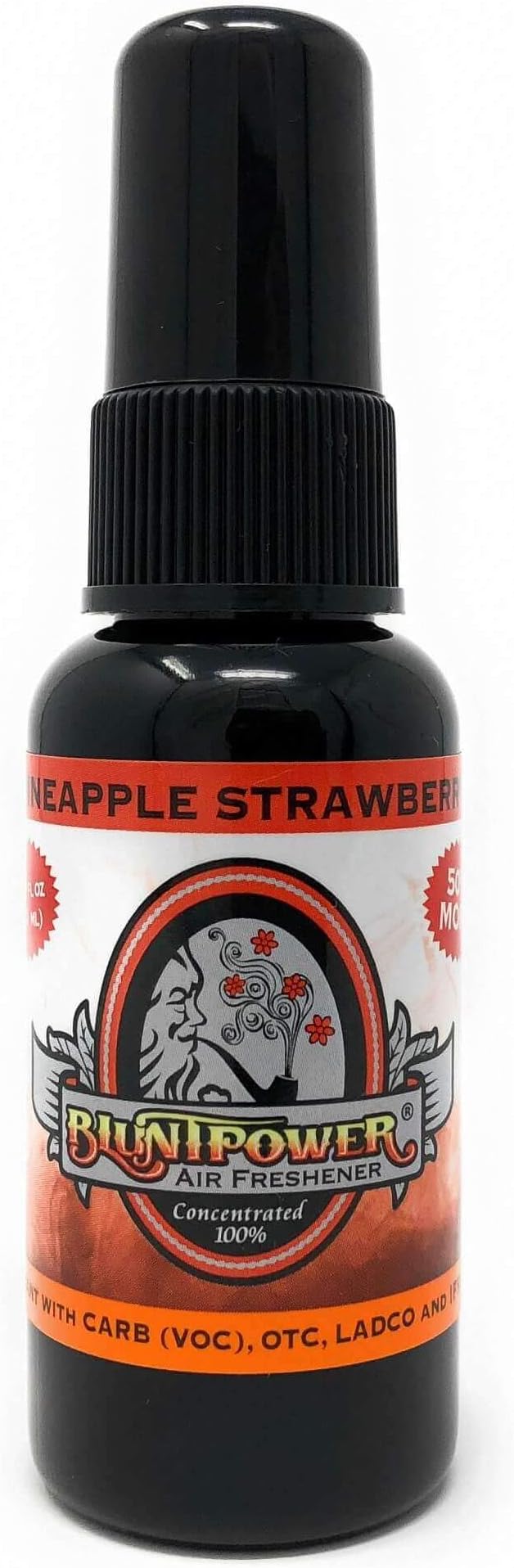 BluntPower (Pineapple Strawberry, 1 Pack) Concentrated Air Freshener for Room and Car Spray - Oil-Based Diffuser Spray Bottle - Long-Lasting Bathroom Spray, Car Freshener, & Odor Eliminator Spray