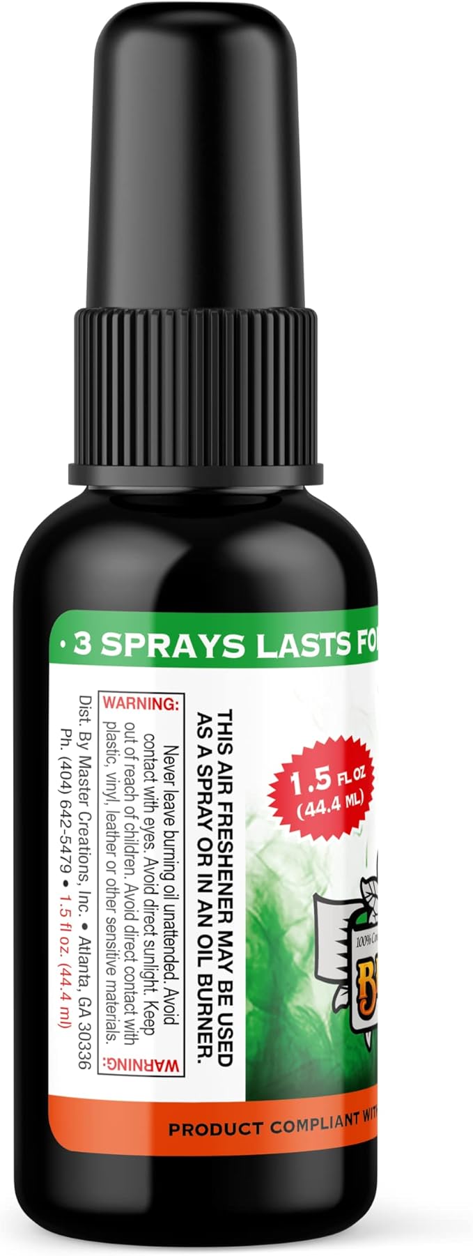BluntPower (Jasmine, 1 Pack) Concentrated Air Freshener for Room and Car Spray - Oil-Based Diffuser Spray Bottle - Long-Lasting Bathroom Spray, Car Freshener, & Odor Eliminator Spray