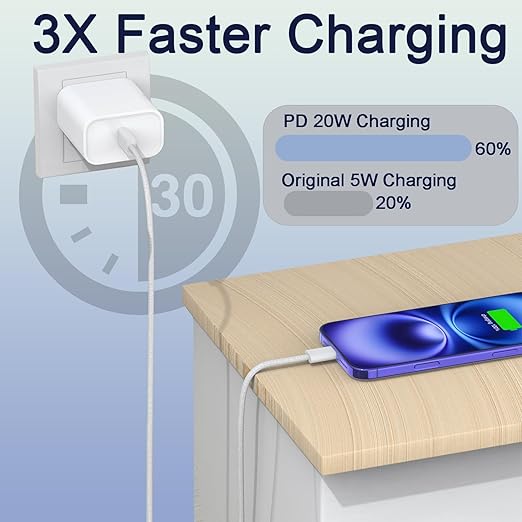 for iPhone 17 Charger Fast Charging,10Foot Long USB C Cable with 20W PD iPhone 17 Pro Max Charger USB C Fast Charging Block for iPhone 17/17 Air/17 Pro/17 Pro Max/16 Plus/16 Pro Max/15/15 Pro Max/iPad