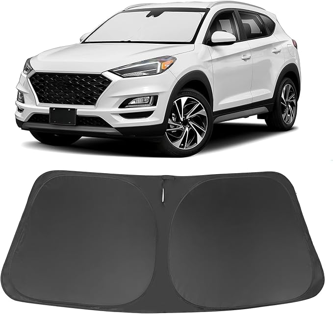Windshield Sun Shade Custom Fit for 2016-2021 Hyundai Tucson Accessories Foldable Sunshade Sun Blocker Protect Car from Sun Rays & Heat Damage Keep Car Cooler