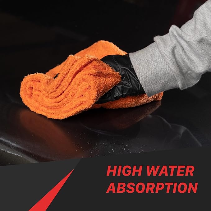 Maxshine Universal Microfiber Towels – 600GSM Edgeless Design – Ultra-Soft, High-Absorbency Towels for Car Detailing, Polishing & Scratch-Free Cleaning (Grey, 16" x 16" (3-Pack))