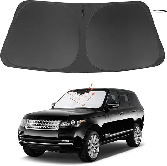 Windshield Sun Shade Custom Fit for 2013-2021 Land Rover Range Rover (Not Fit Range Rover Sport) Accessories Foldable Sunshade Sun Blocker Protect Car from Sun Rays & Heat Damage Keep Car Cooler