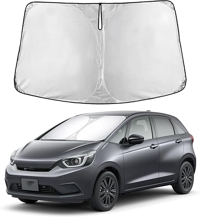 EcoNour Windshield Sunshade Compatible for Honda Fit 2007-2022 2023 2024, Sun Visor for Front Windshield & Window Sun Shade Cover, UV Heat Blocker & Protector, Car Accessories