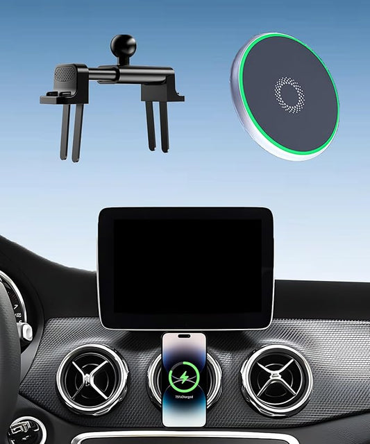 Car Phone Holder for Mercedes Benz C-Class E-Class S-Class B-Class A-Class GLC/GLE/GLS/GLB/GLA-Class 2016-2025 Accessories 15W Fast Wireless Charger Cell Phone Mount 360° Rotation