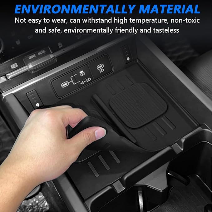 Center Console Wireless Charging Mat for Hyundai Santa Fe 2025, Console Charger Silicone Protective Non-Slip Pad Anti-Dust Liner Mat for Hyundai Santa Fe Calligraphy/SE/SEL/XRT/Limited