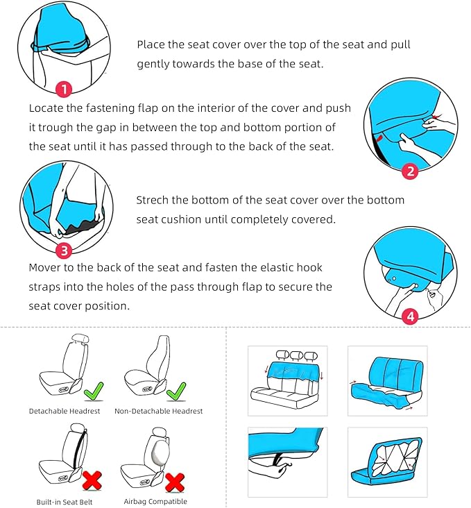 5 Pcs Premium Flamingo Car Seat Cover, Breathable & Washable Car Seat Covers Full Sets, Fashionable Printed Seat Covers for Cars Interior, Universal Fit for Most Cars, Sedan, Truck, SUV