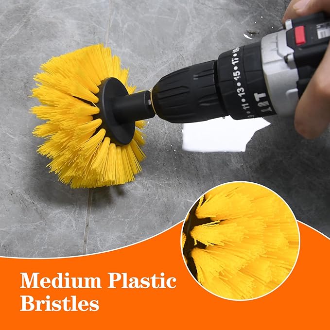 Drill Brush, Carpet Cleaning Brushes, for Floor, Grout, Car Mats, Tile, Bathroom, Carpet