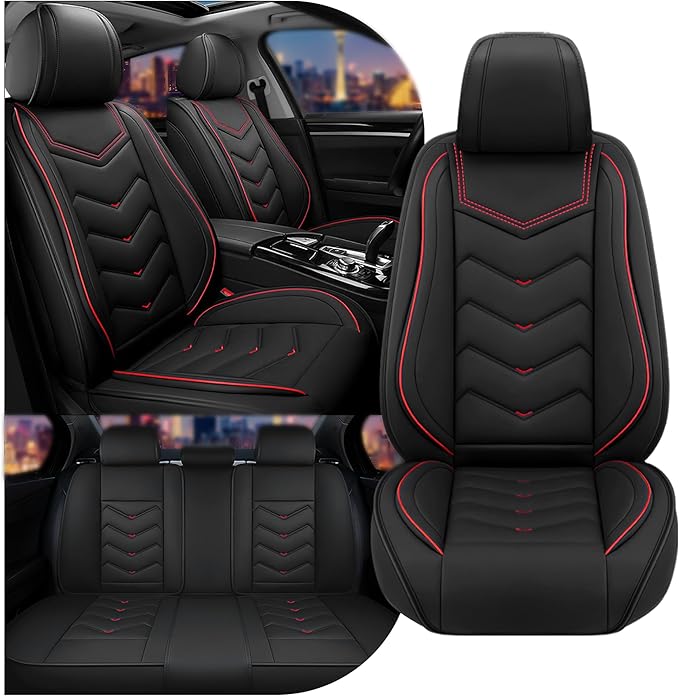 CTDS Car Seat Covers for Nissan Altima 2001-2026, Stylish Sport Seat Cover, Premium Nappa Leather Car Seat Cover. Automobile Seat Covers Sets.(Standard 5 Seats/Black)