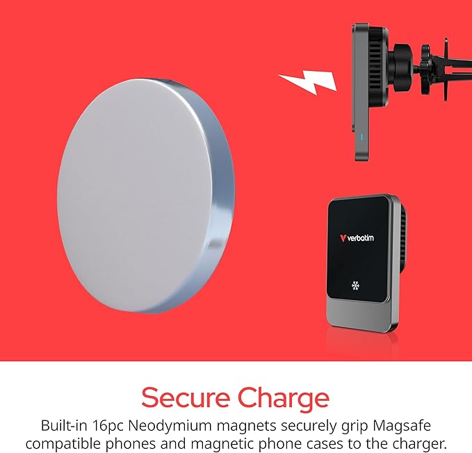 Verbatim Charge 'n’ Drive Magnetic Wireless Car Charger