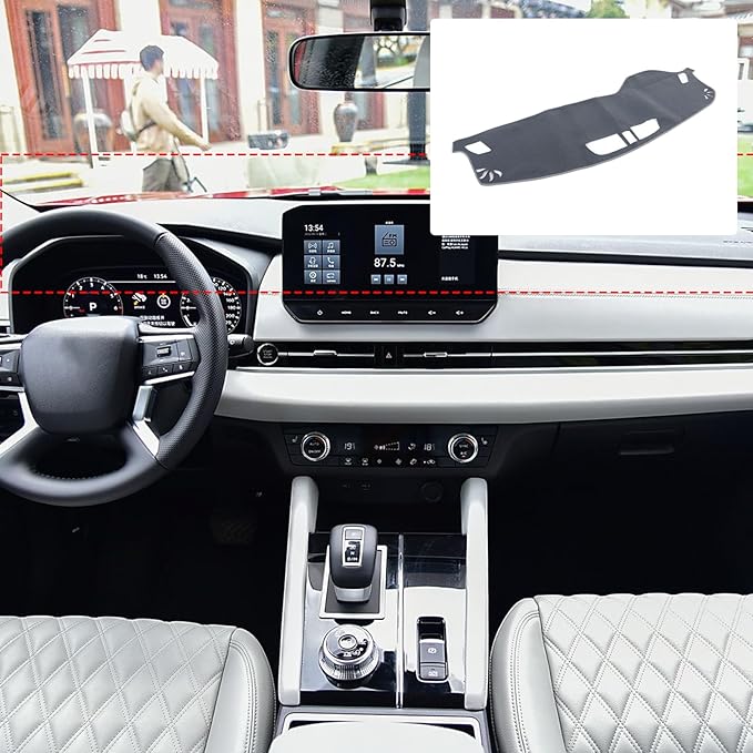 Dash Mat Dashboard Cover for M@itsubishi Outlander 2023 2024 Accessories, Dash Cover Mat Pad Carpet Non-Slip Dashboard Cover Mat Sun Protection (no HUD - Grey)