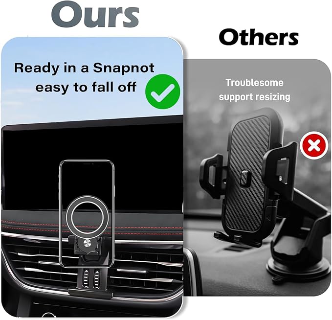 Car Phone Holder for Ford Escape 2020-2024 Escape Hybrid Accessories Compatible with MagSafe Hands-Free 360 Degree Rotation Adjustable Cell Phone Mount Does Not Affect Air Vent