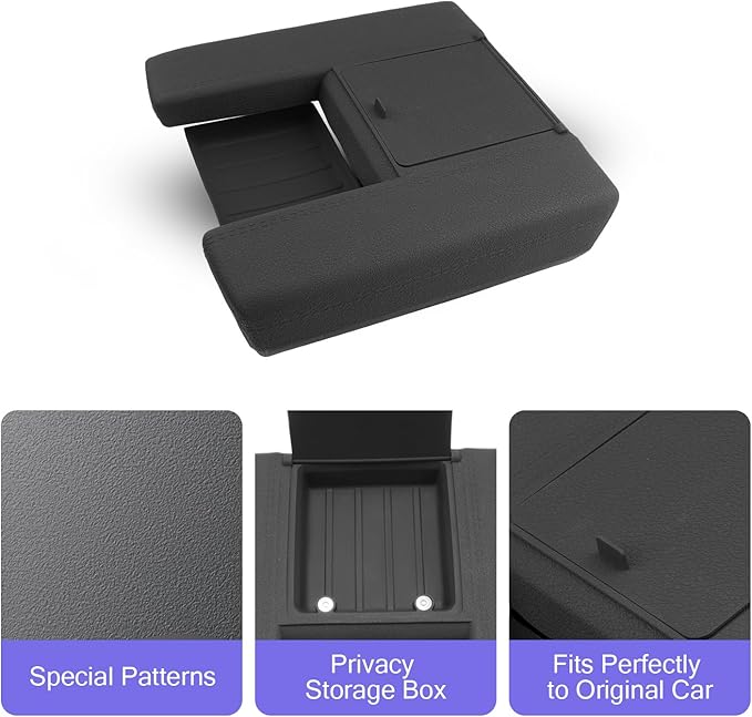 LUWU Center Console Cover Hidden Storage Box Compatible with 2022-2025 2026 Tundra (SR/SR5/Limited) Accessories Silicon Material Armrest Cover Center Console Hidden Organizer Box (2 in 1 Design)