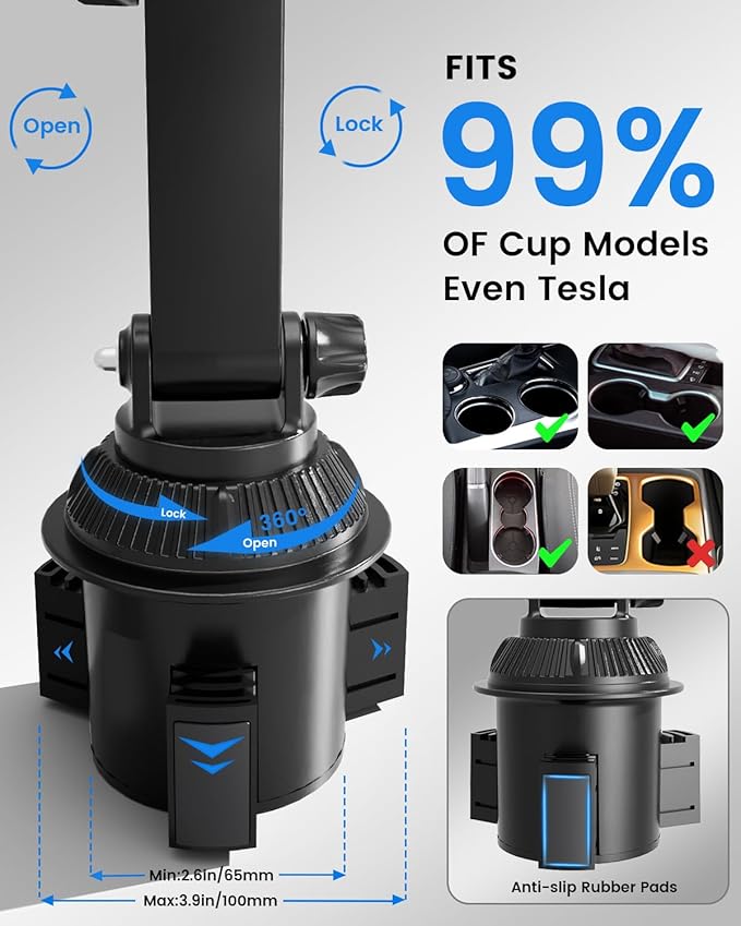 OHLPRO for MagSafe Cup Holder Car Mount Charger for iPhone 17, 15W Fast Charging Magnetic Cupholder Phone Mount, Compatible with iPhone 16 15 14 13 12 Series, for Kids Road Trip Essentials