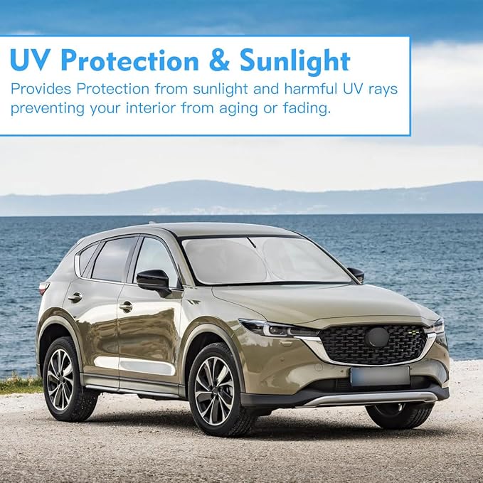 Custom Fit Windshield Sun Shade for Mazda CX-5 2017-2026 Foldable Sunshade Sun Visor Protector CX5 SUV Accressories Wind Shield Blocks UV Rays & Keeps Car Cooler