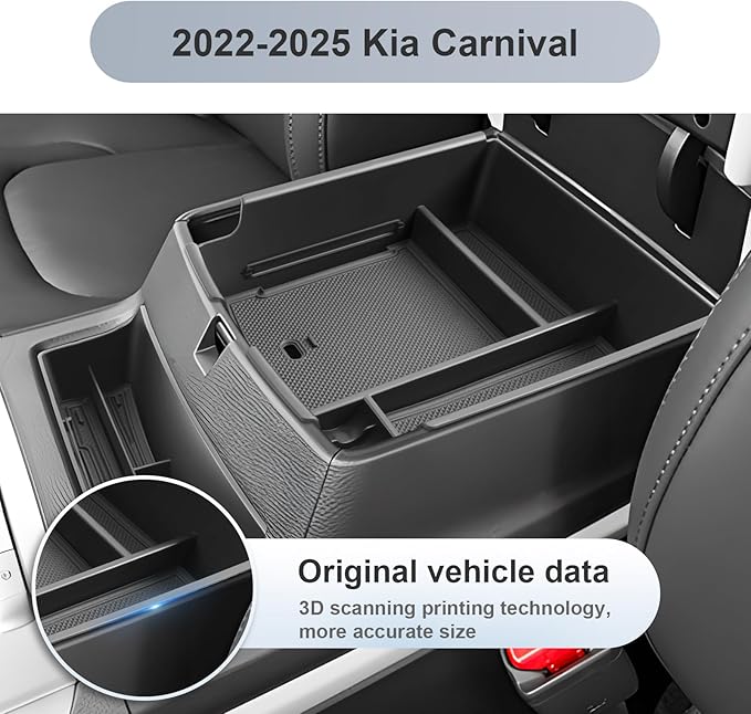 SKTU 2Pack for 2025 2026 Kia Carnival Center Console Organizer for 2025 2026 Kia Carnival Console Tray 2025 2026 Carnival Front Tray Kia Carnival 2025 2026 Accessories Insert Glove Pallet Organizer