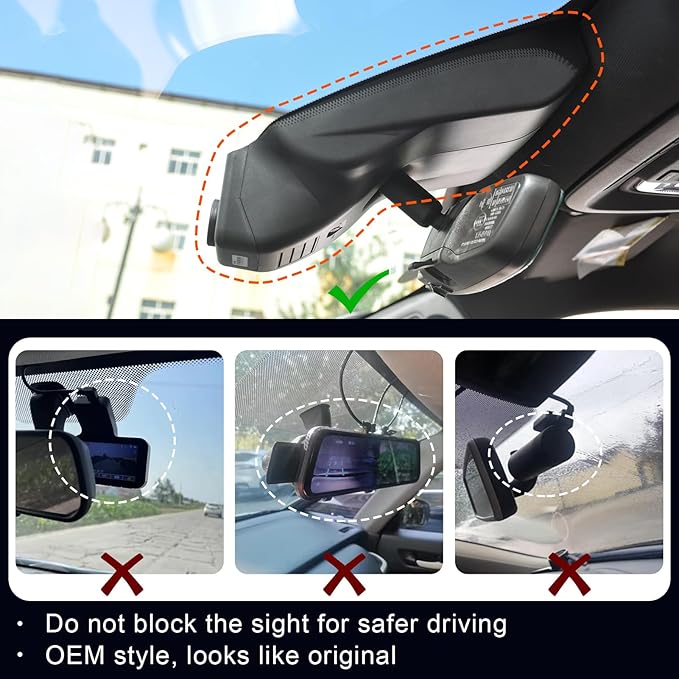 Mangoal 4K Dash Cam fit for GMC Sierra 1500 2022-2026 HD 2024-2026 Pro SLE Elevation SLT AT4X Denali Ultimate Accessories (Model C), Integrated OEM Look, GPS, WiFi & App, 64GB Card