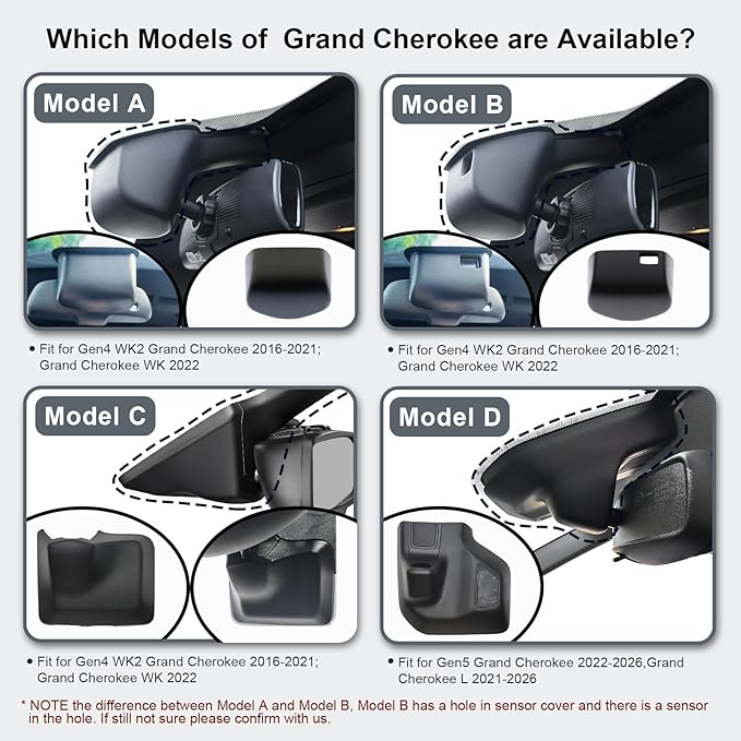 Mangoal 4K Dash Cam Custom Custom Fit Jeep Grand Cherokee 2016 2017 2018 2019 2020 2021 & Grand Cherokee WK 2022 (Model A),Check Model Carefully,Limited Trailhawk Overland,UHD 2160P Video,128GB Card