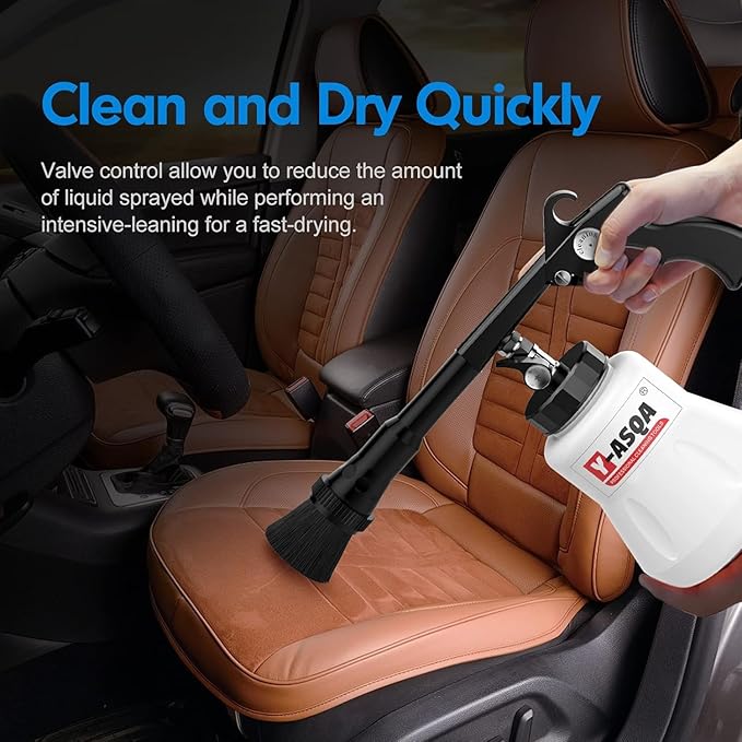 Professional Car Cleaning Gun - Tough Stain Remover for Auto Upholstery, Leak-Proof Multi-Purpose Air Pulse Detail Cleaner Kit, Air Compressor Compatible for Home & Vehicle Interior/Exterior