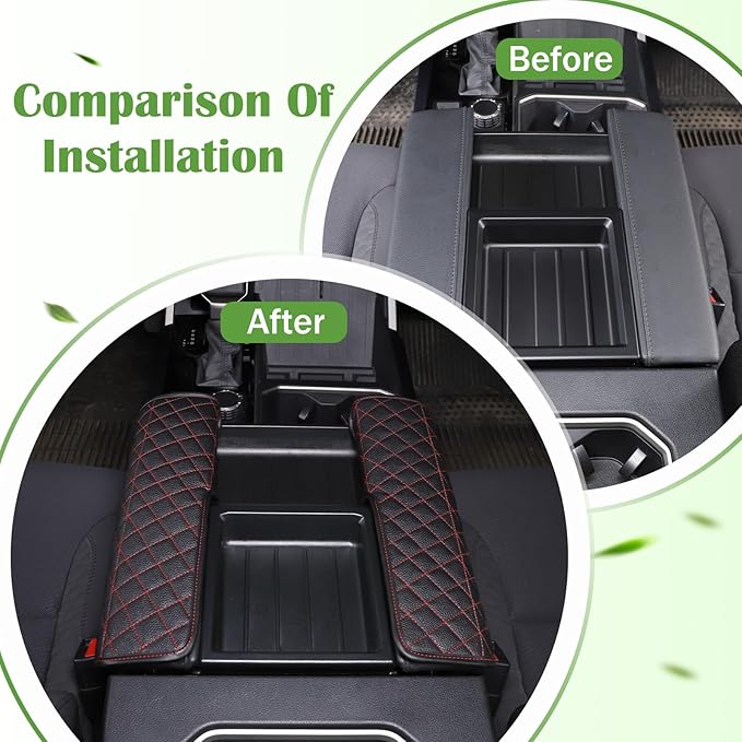 Center Console Armrest Cover Protector Pad Compatible with Toyota Tundra Sequoia 2022-2025 Leather Car Console Armrest Seat Cushion Waterproof Armrest Cushion Lid Interior Accessories (Style B)