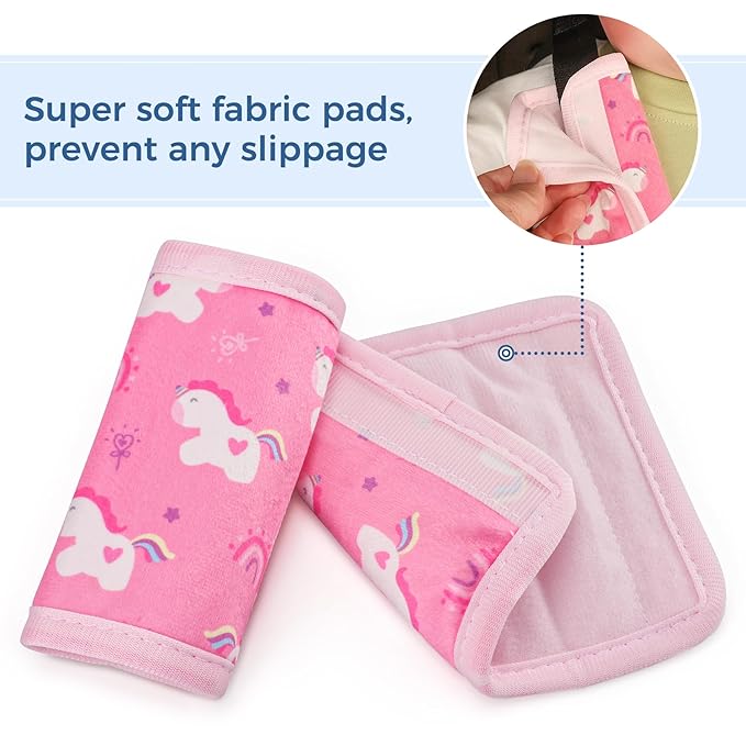 COOLBEBE Car Seat Straps Shoulder Pads for Baby Kids, Super Soft Seat Belt Covers for All Car Seats/Pushchair/Stroller/High Chair