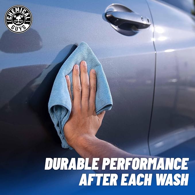 Chemical Guys Workhorse Professional Microfiber Towels, Blue - 6 Pack Ultra-Soft Blend Detailing Towels for Wax, Glaze, Interior, Glass & All-Purpose Cleaning 16" x 16"