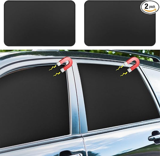 Car Curtains for Side Window - 2 Pcs Back Privacy Sun Shades Magnetic 100% Block Light Car Window Covers with Cooler Feeling (dexterous, back-2pcs)