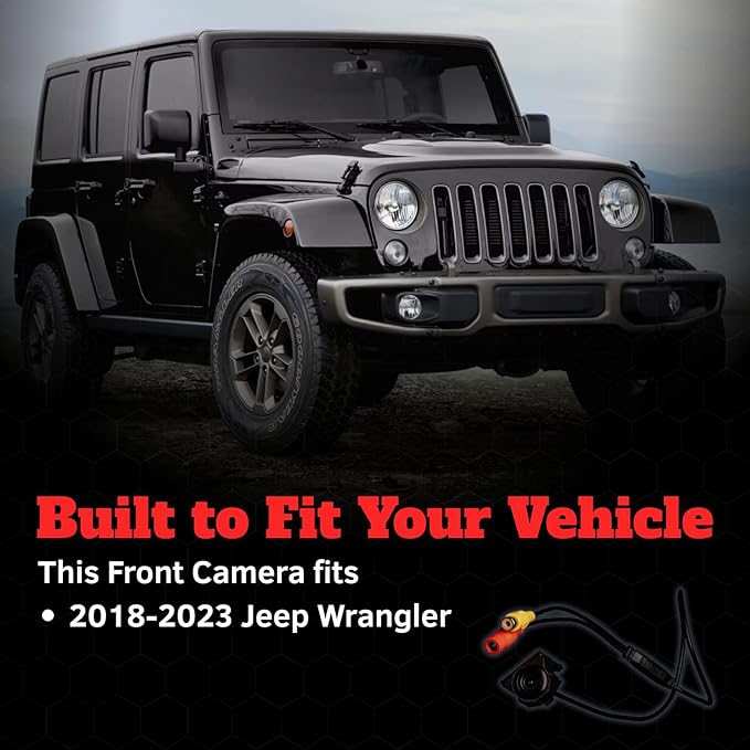 Z Automotive JL Front Camera Kit fits 2018-2023 Wrangler JL | Grille-Mounted | Standard Definition Cam | Easy Installation | Perfect for Trails and Parking | Works on 8.4 Uconnect Only