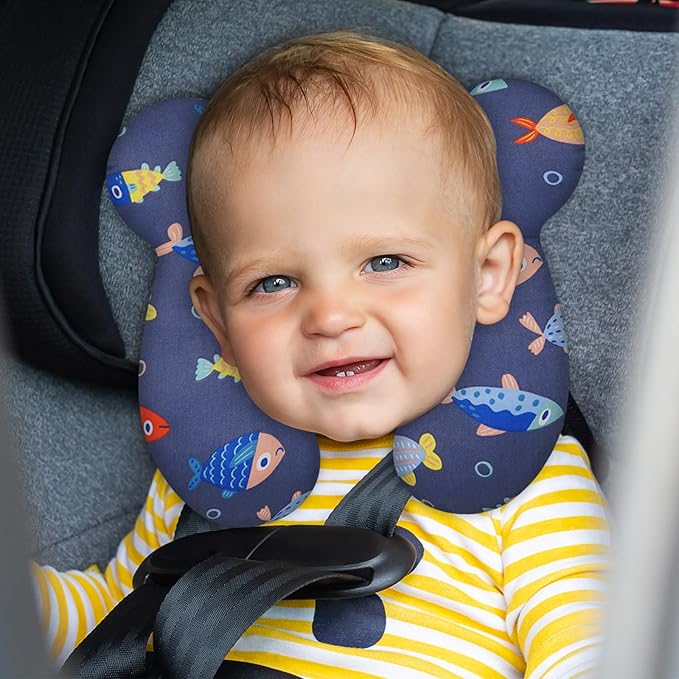 Baby Travel Pillow, Infant Kid's Cushion Soft and Skin Friendly for Car Seat, Pushchair and Stroller (Style G)
