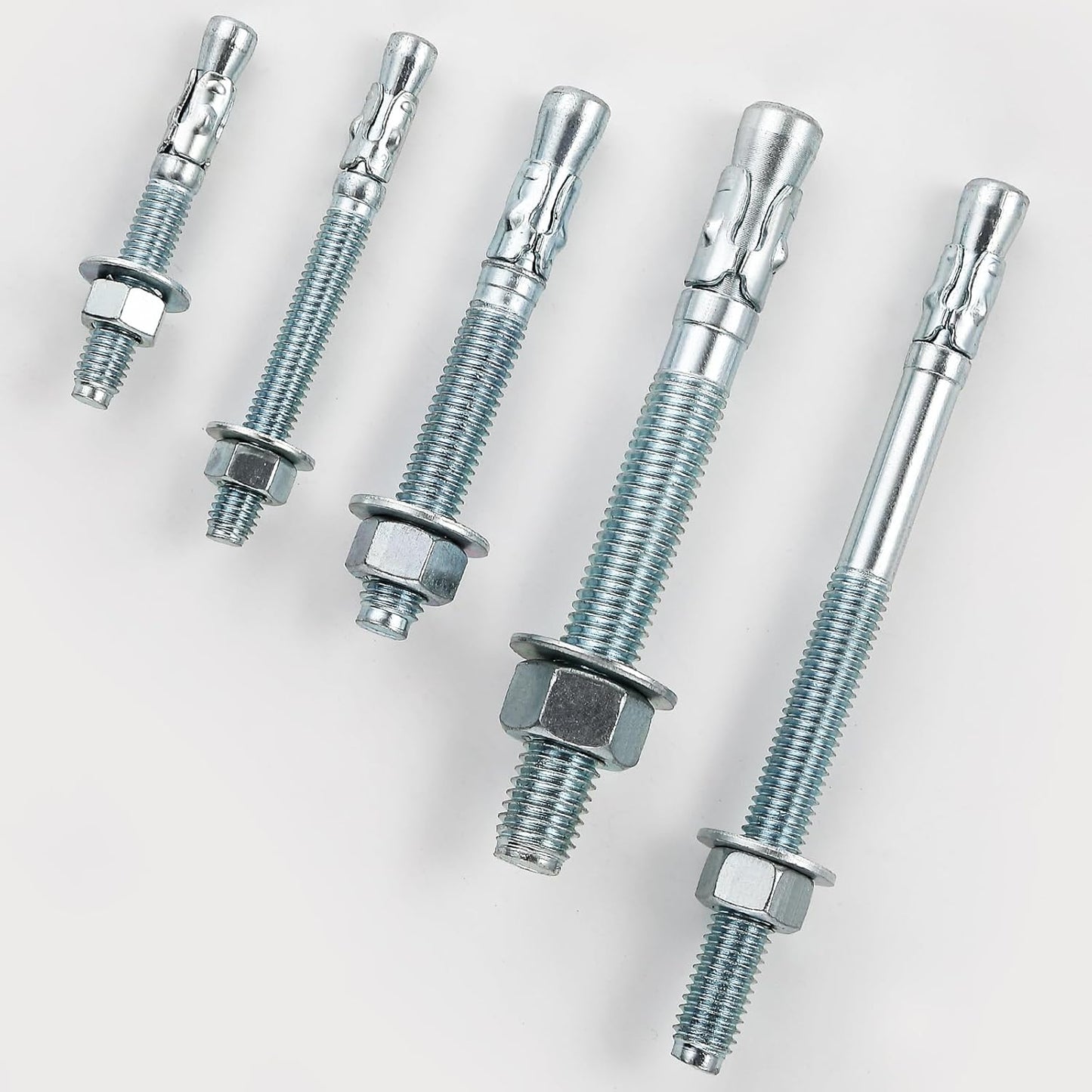 5/16x5" 30Pcs Inch Standard Fasteners for Heavy-Duty Zinc Wedge Anchors for Cement and Concrete