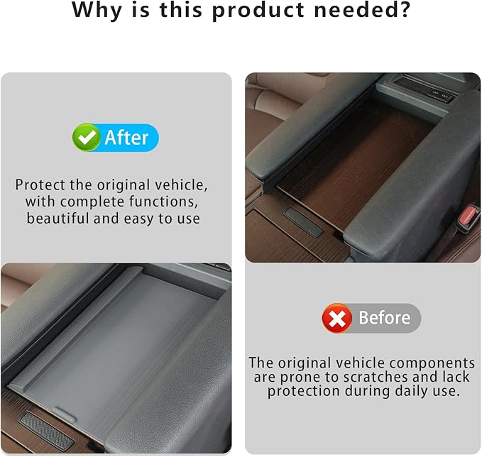 Center Console Armrest Cover for Toyota Sienna 2021-2026 Silicone Armrest Anti-Slip Storage Pad Compatible with LE/XLE/XSE/Woodland Edition/Limited/Platinum(Gray)