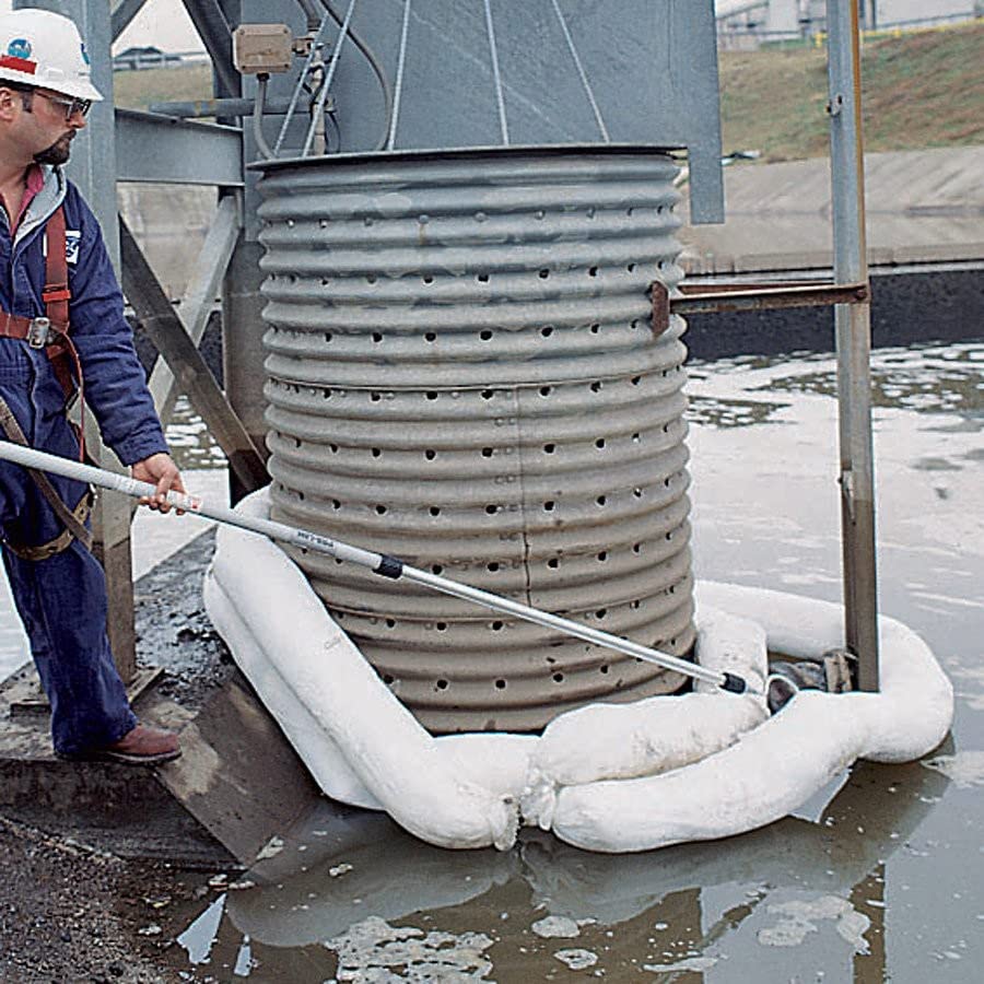 PIG Oil Boom - Oil-Only Absorbent Boom - 2 Pack - 8" x 10' Boom - Absorbs up to 12 gallons per Boom - BOM400