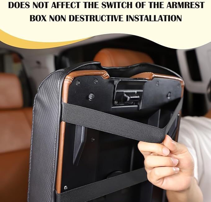 Center Console Armrest Cover Kit,Console Armrest Cushion Automotive Customized Console Armrest Cushion, Fit for Toyota Tundra 2014-2020 Accessory Organizer Protector (Plaid - Carbon fiber pattern)