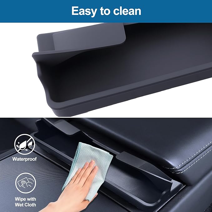 Tesla Model Y 2020-2024 Model 3 2017-2023 Sunglass Holder 2023 Center Console Armrest Key Card Phone Holder Glasses Case Tray Storage Box Waterproof Durable Tesla Interior Accessories
