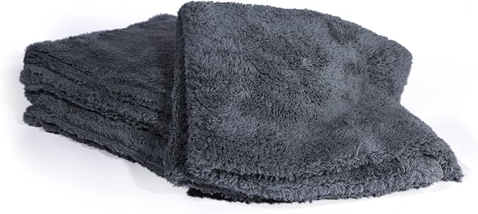 Maxshine Universal Microfiber Towels – 600GSM Edgeless Design – Ultra-Soft, High-Absorbency Towels for Car Detailing, Polishing & Scratch-Free Cleaning (Grey, 16" x 16" (3-Pack))