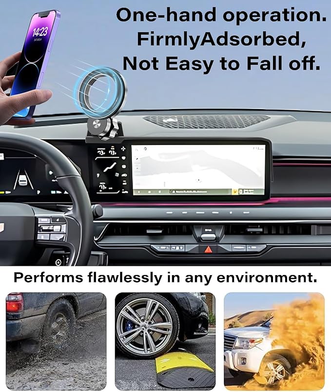 Car Phone Holder for 2024 2025 2026 kIA EV9 Accessories Apply to 12.3 Inch Touch Screen Fixed Clip Magsafe Cell Phone Mount Hands-Free 360° Rotation