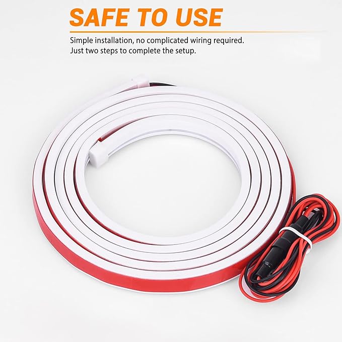 DIBMS 71" High Brightness Car Hood Gap LED Strip, LED Car Ambient Light, Dynamic Scan Activated Design, Daytime Driving Kits, Car Accessories Eclipse LED Lights (Red)