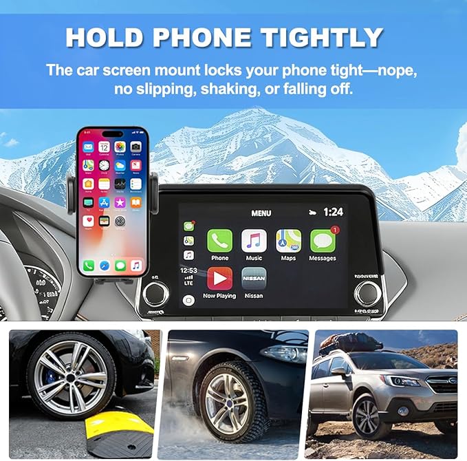 Car Phone Holder Fit for 2021-2025 Nissan Rogue / 2019-2025 Altima / 2020-2025 Sentra Accessories Phone Mount 8-inch Screen Fixed Clip, Cell Phone Automobile Cradles Hands-Free 360 Degree Rotation