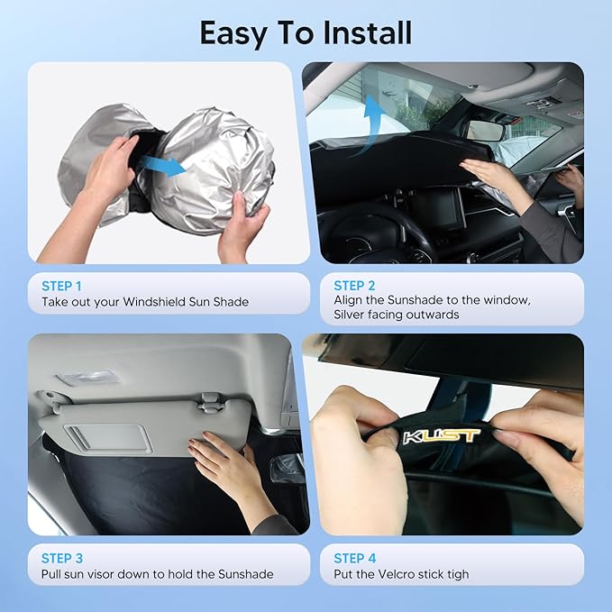 KUST Windshield Sun Shade for 2016 2017 2018 2019 2020 2021 2022 BMW X1 F48 Accessories Custom Fit Sunshade Foldable Window Sun Visor Protector Blocks UV Rays Keep Your Car Cooler